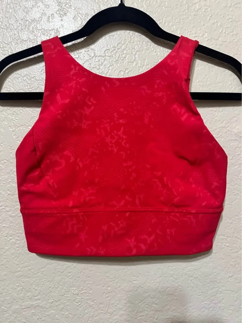 Lululemon Stronger as One Long Line Bra in Barrys Bootcamp Emboss Dark Red